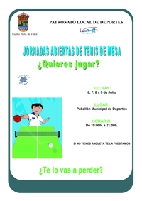 Jornadas abiertas de Tenis de Mesa